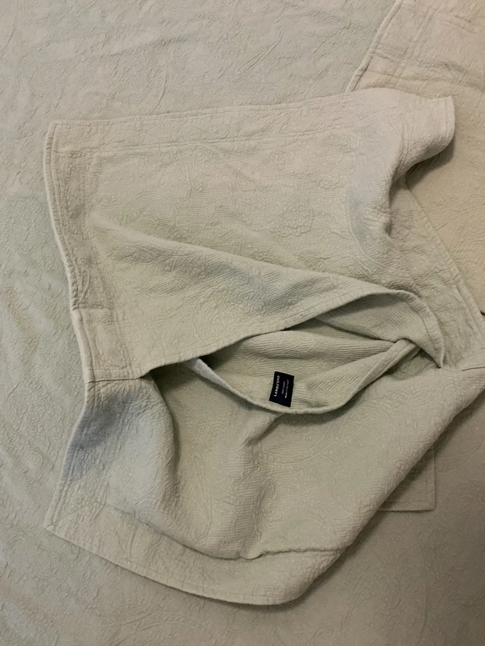 EUC Lands End 100% Cotton Matelasse’ Bedspread w Shams